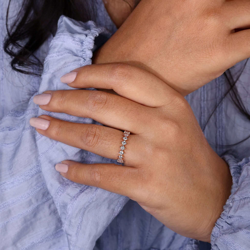 Lab Grown Diamond Ring - Stunning Floating Bubble Wedding Band