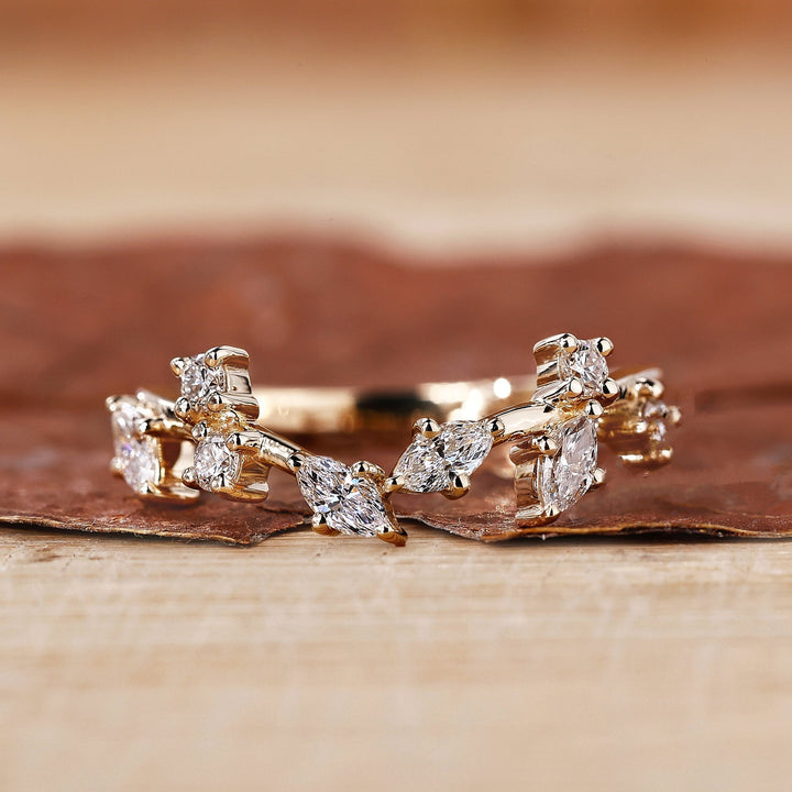 Nature Inspired Diamond Wedding Band