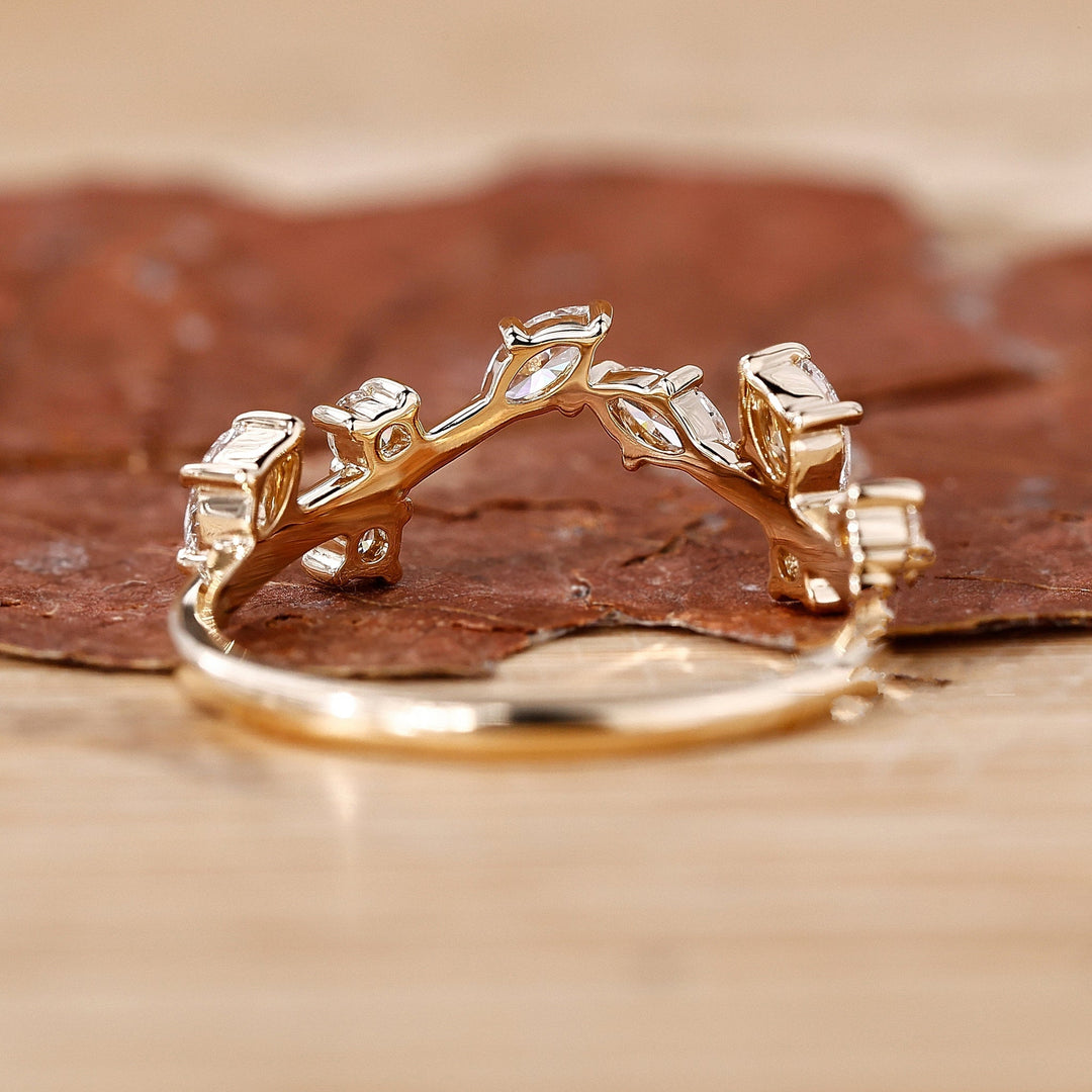 Nature Inspired Diamond Wedding Band
