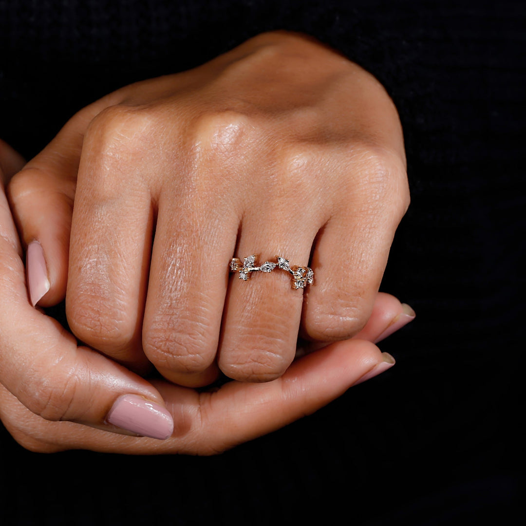 Nature Inspired Diamond Wedding Band
