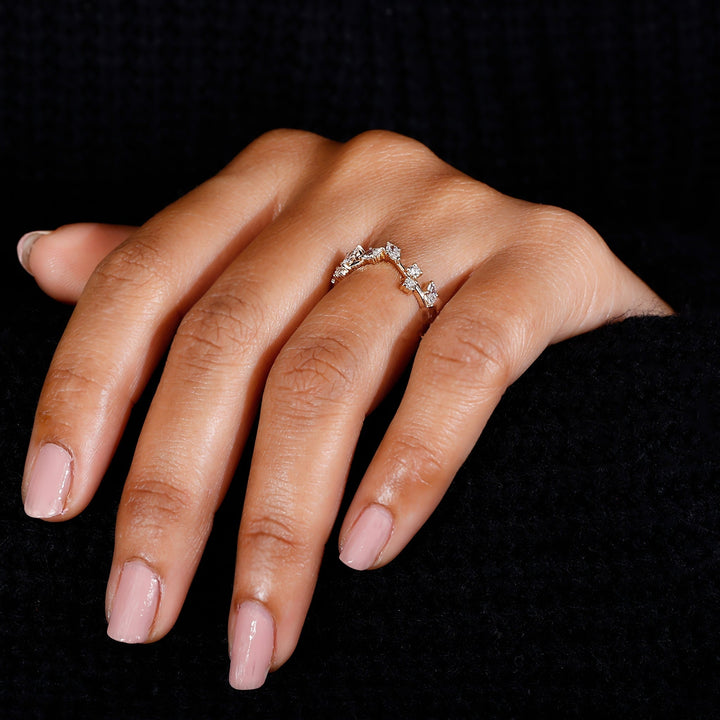 Nature Inspired Diamond Wedding Band