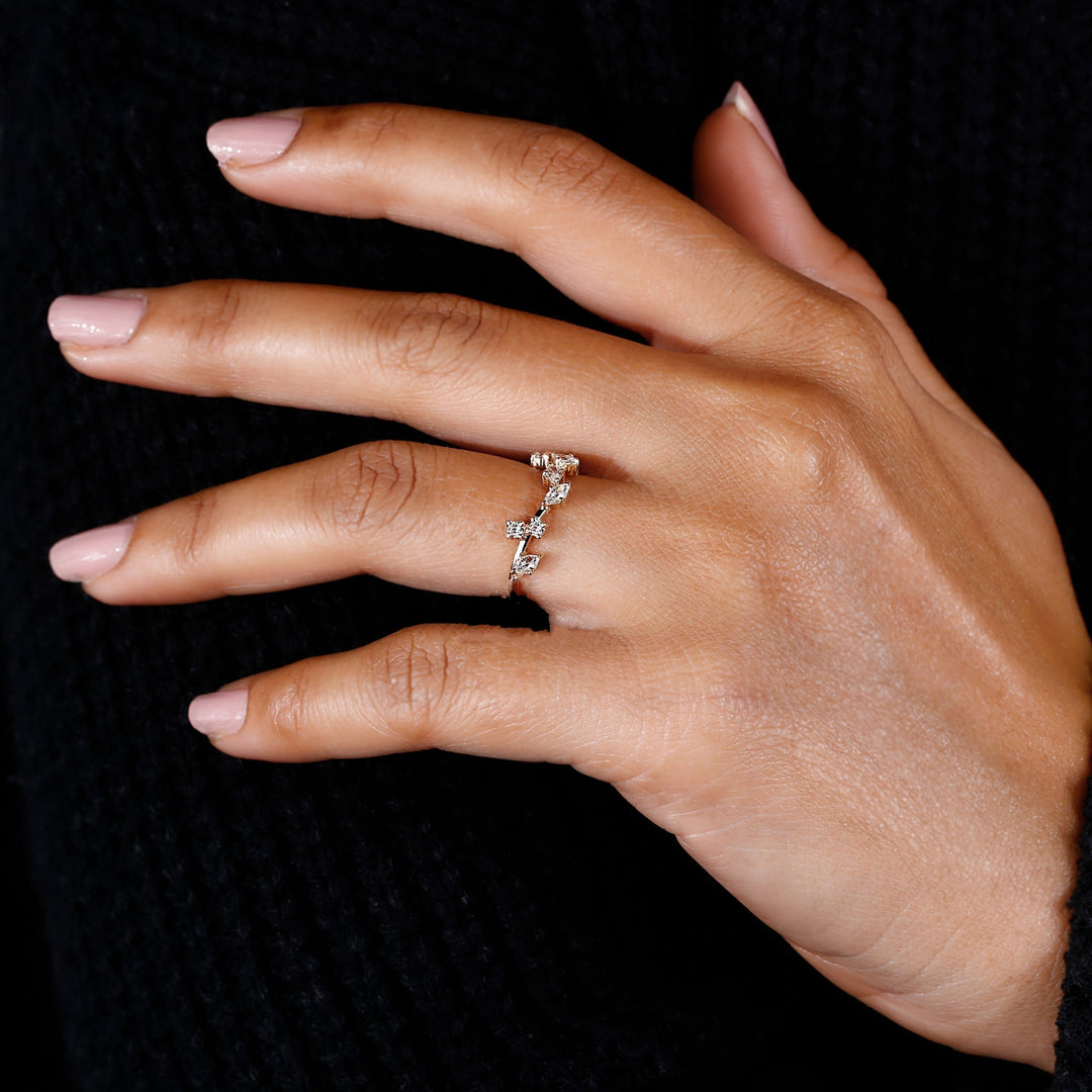 Nature Inspired Diamond Wedding Band