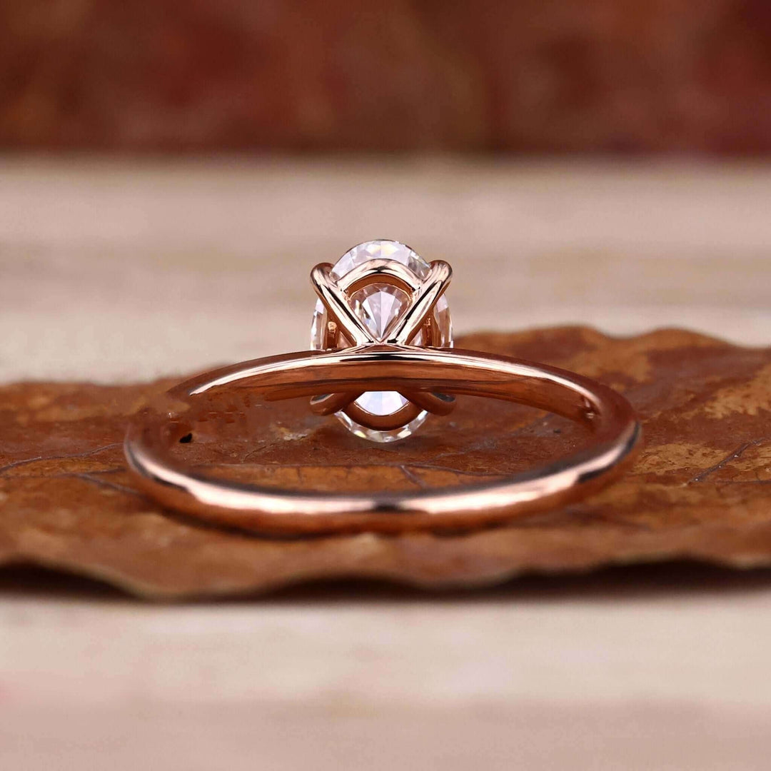 Lab Grown Diamond - Elegant Oval Cut Solitaire Engagement Ring