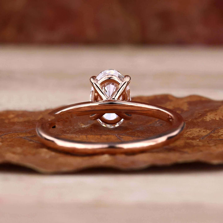 Lab Grown Diamond - Elegant Oval Cut Solitaire Engagement Ring