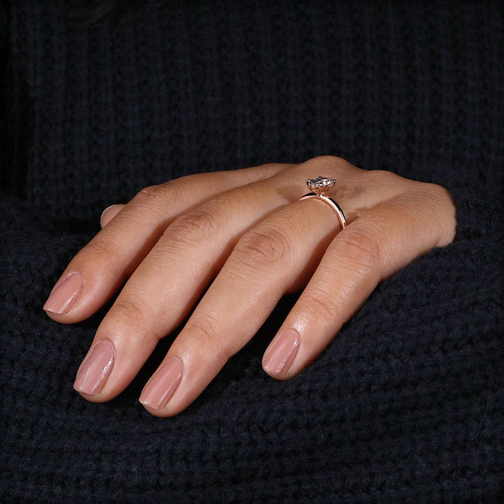 Lab Grown Diamond - Elegant Oval Cut Solitaire Engagement Ring