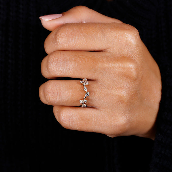 Nature Inspired Diamond Wedding Band