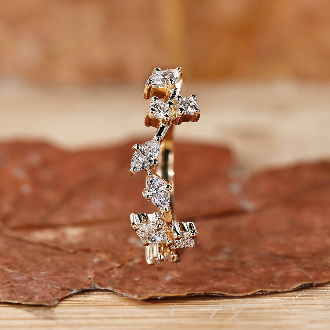 Nature Inspired Diamond Wedding Band
