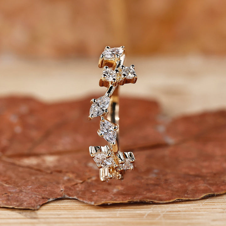 Nature Inspired Diamond Wedding Band