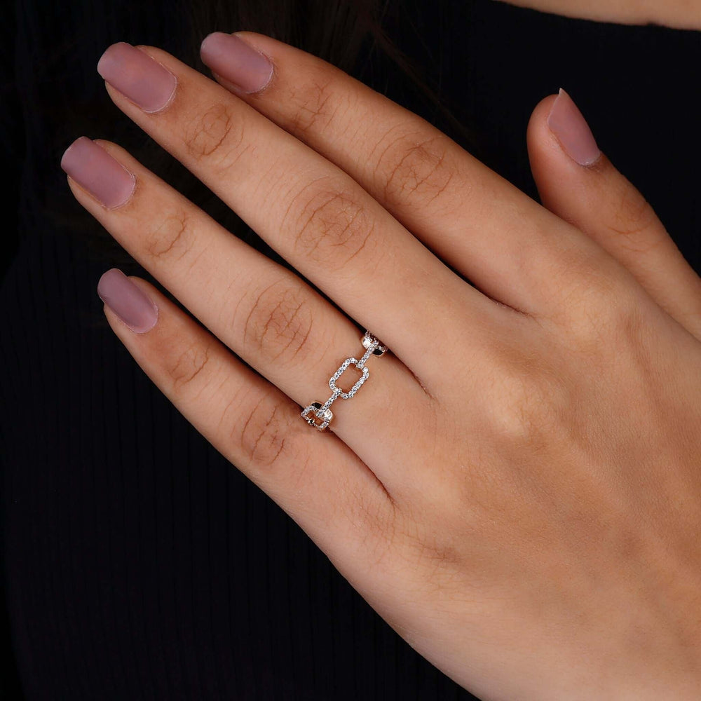 Lab Grown Diamond Ring - Unique Interlinking Eternity Wedding Band