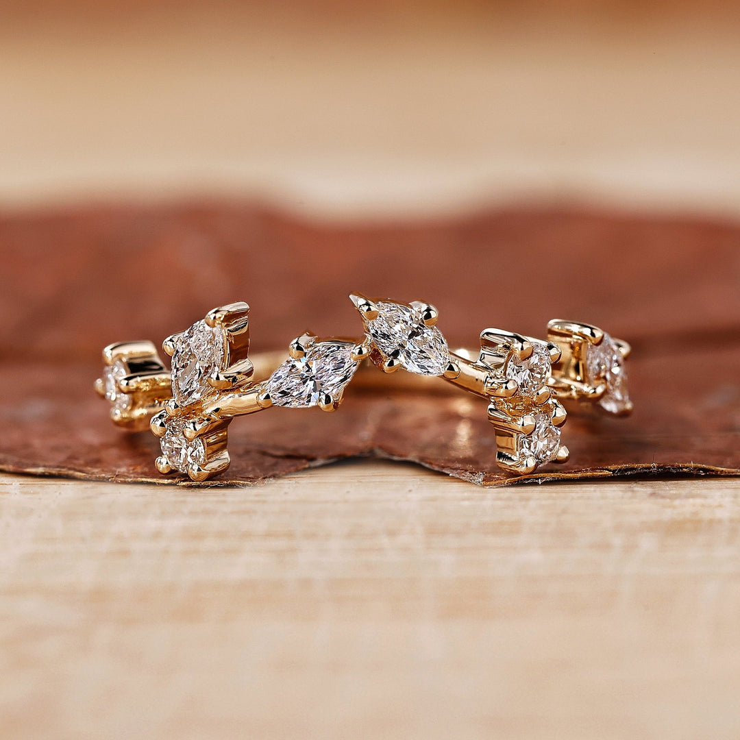 Nature Inspired Diamond Wedding Band