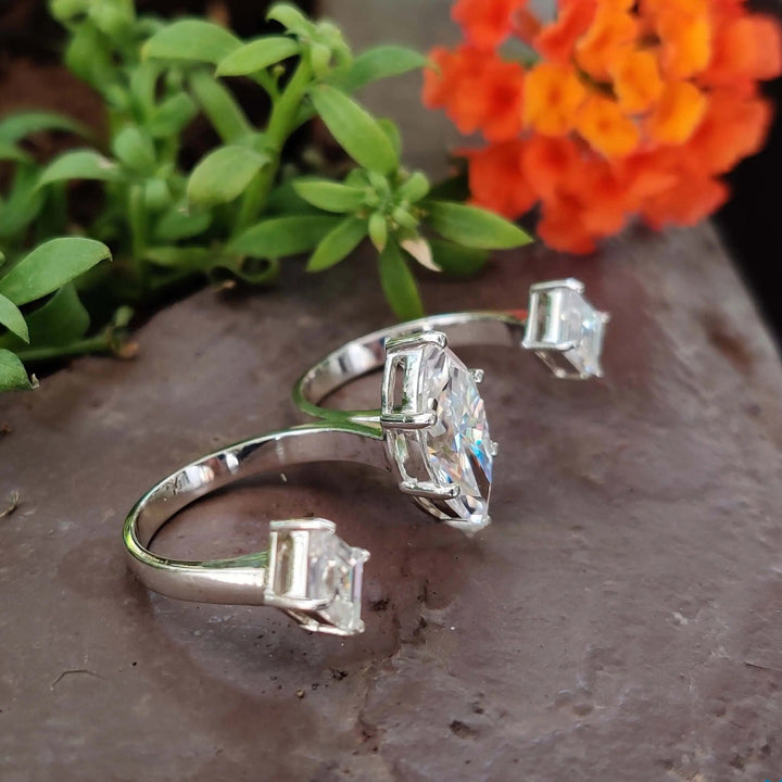 Moissanite Ring - Stunning 2.22 CT Marquise Cut Engagement Ring