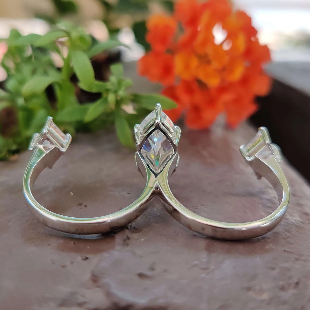 Moissanite Ring - Stunning 2.22 CT Marquise Cut Engagement Ring