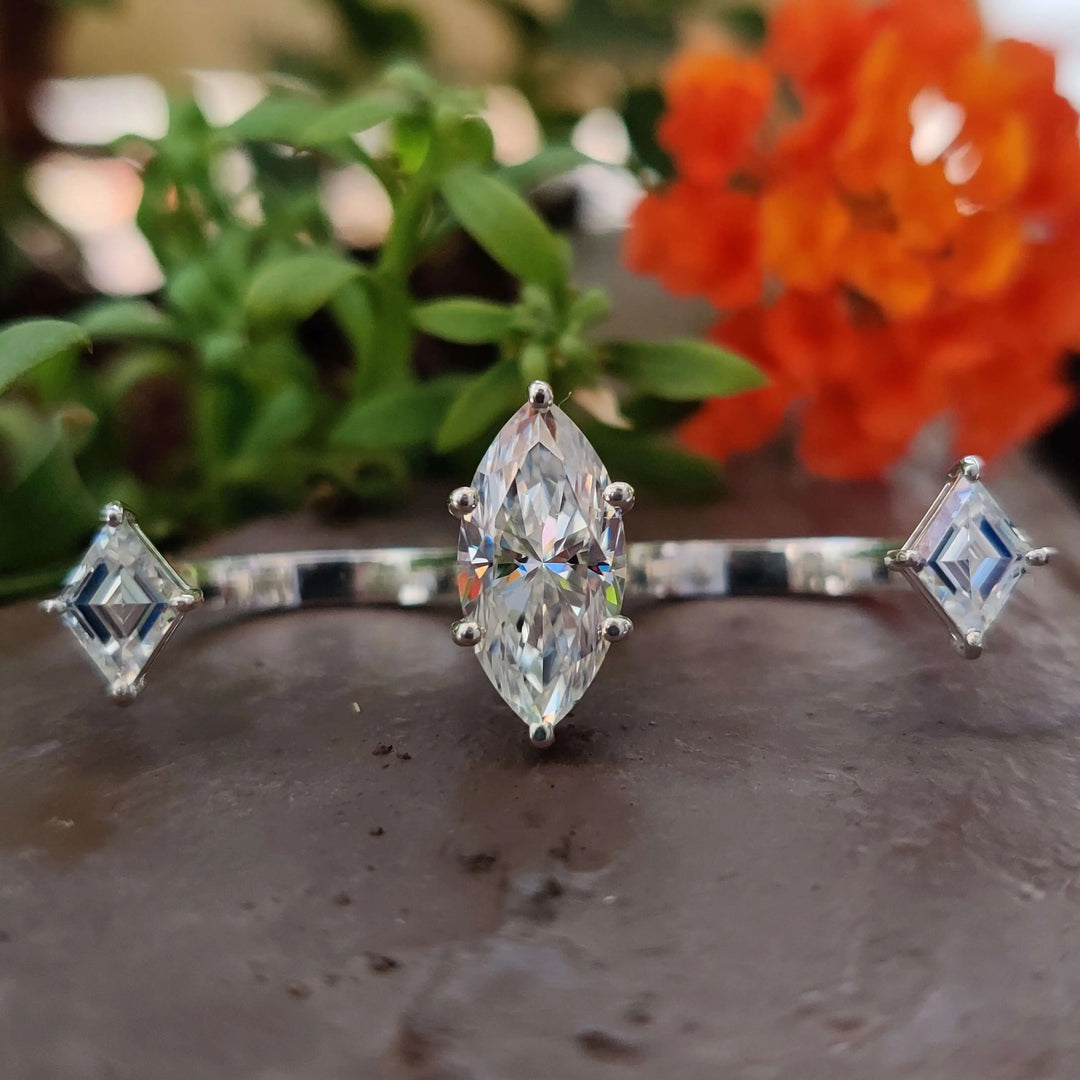 Moissanite Ring - Stunning 2.22 CT Marquise Cut Engagement Ring