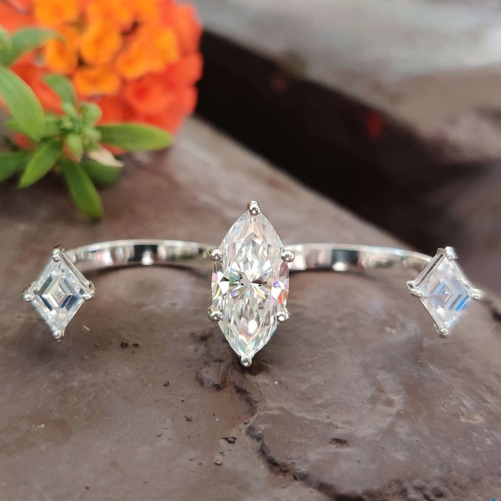 Moissanite Ring - Stunning 2.22 CT Marquise Cut Engagement Ring