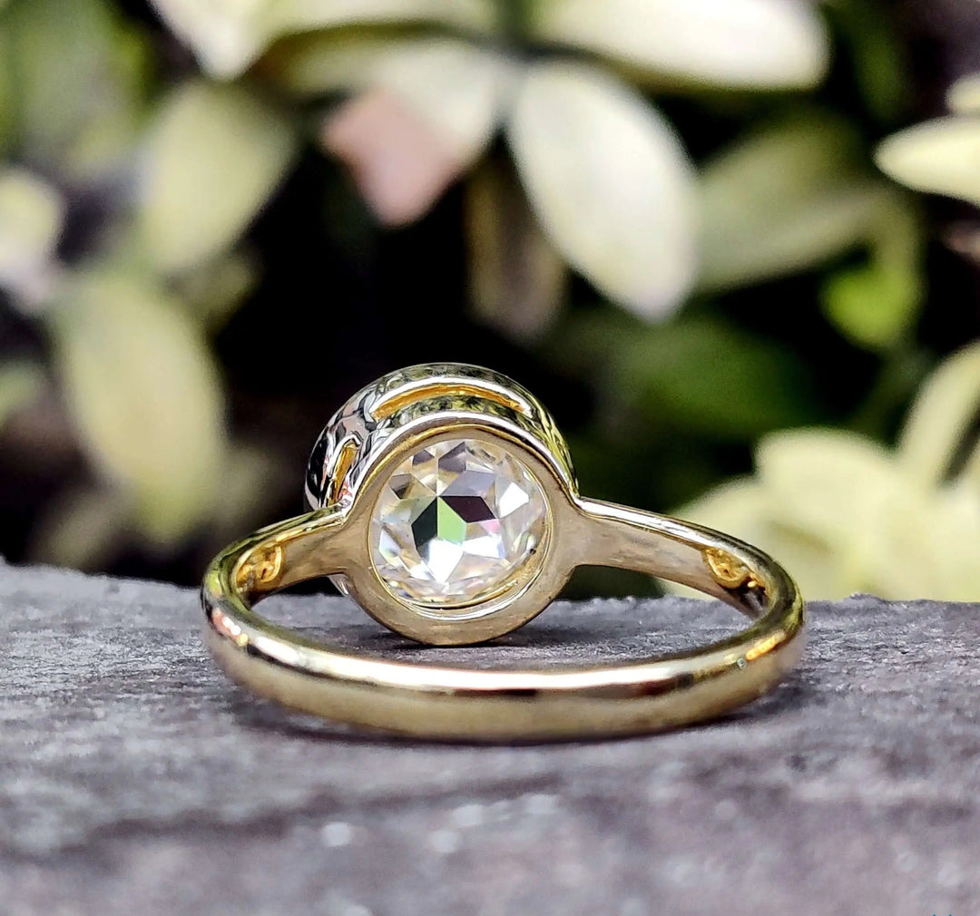 Moissanite Ring - Bezel Set Engagement Ring for Timeless Elegance