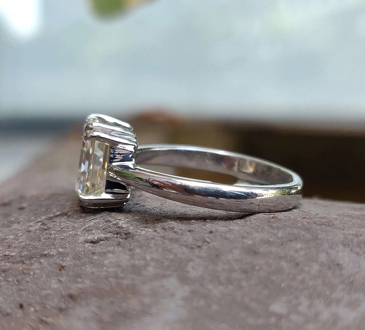 Moissanite Ring - Exquisite Asscher Engagement Ring for Timeless Love