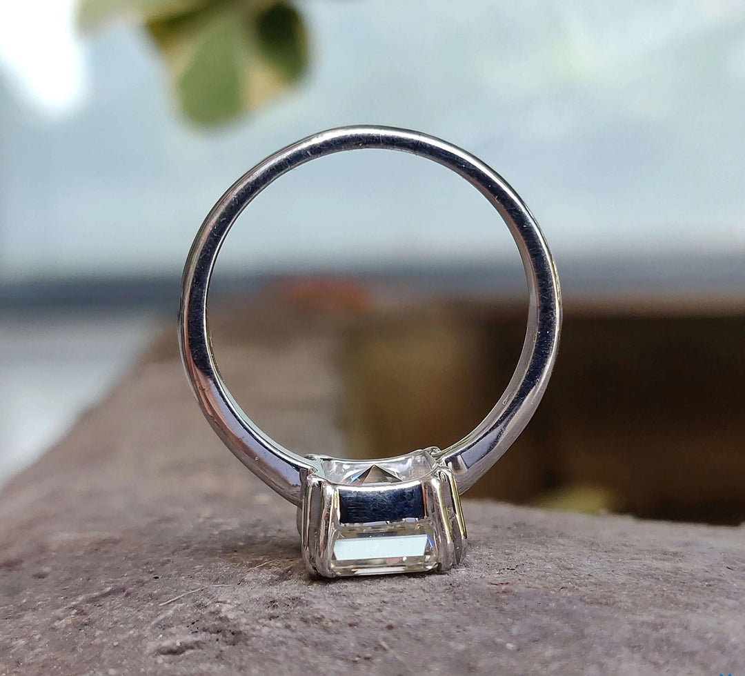 Moissanite Ring - Exquisite Asscher Engagement Ring for Timeless Love