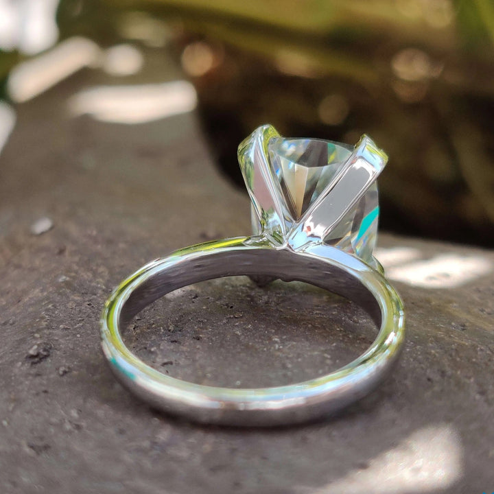 Moissanite Ring - Elegant Elongated Cushion Cut Engagement Ring