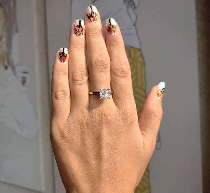 Moissanite Ring - Timeless Cushion Cut Solitaire Engagement Ring