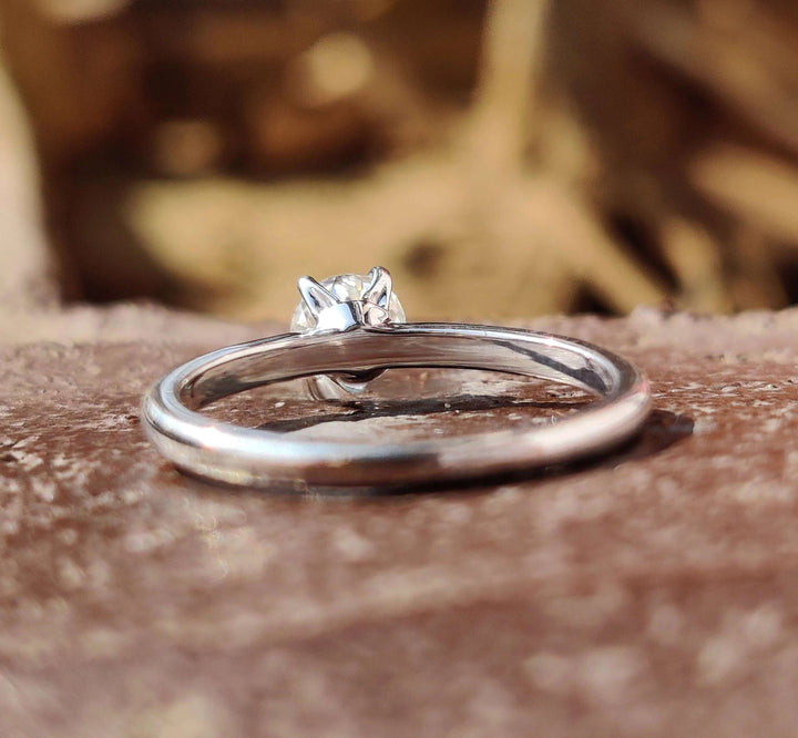 Moissanite Ring - Classic Old European Cut Solitaire Engagement Ring