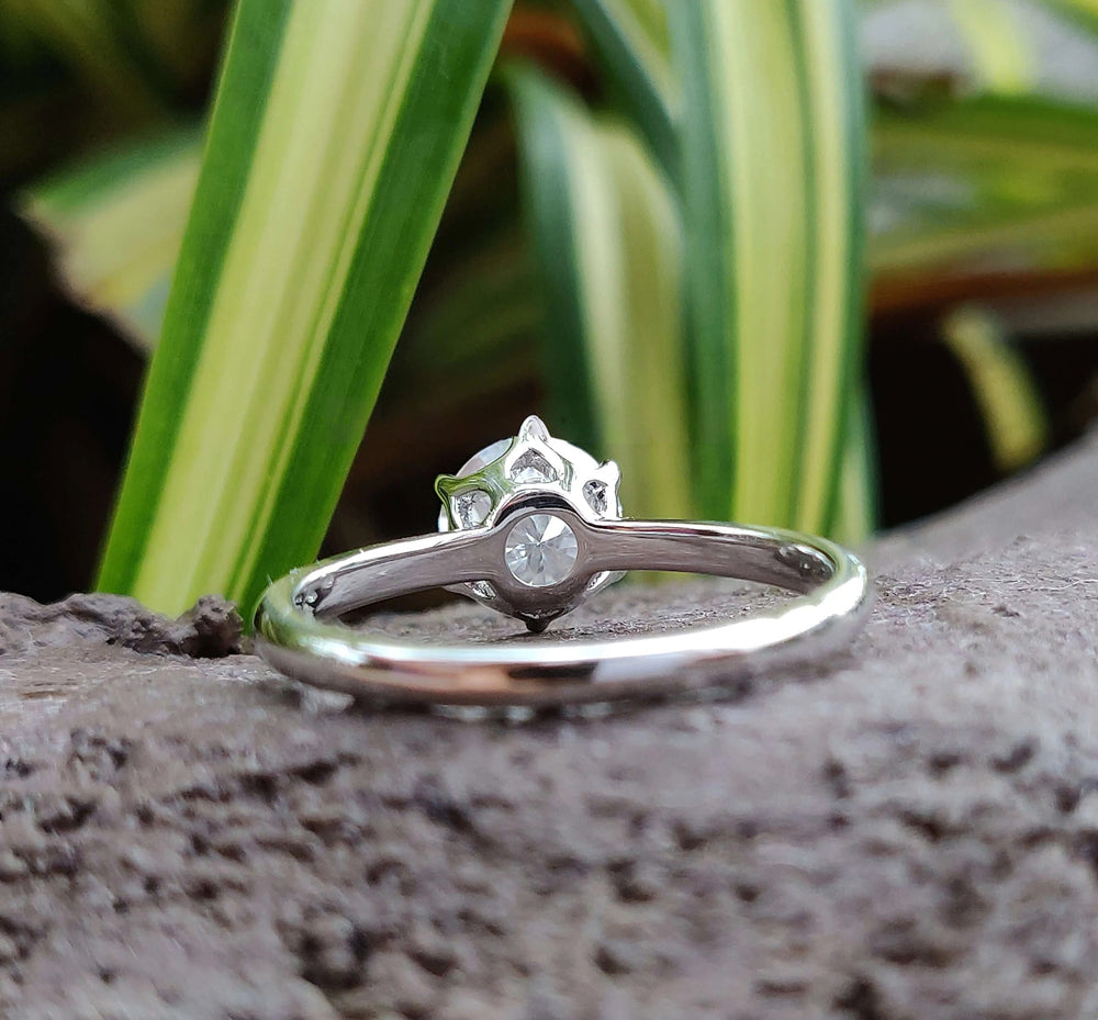 Moissanite Ring - Elegant Round Brilliant Solitaire Engagement Ring