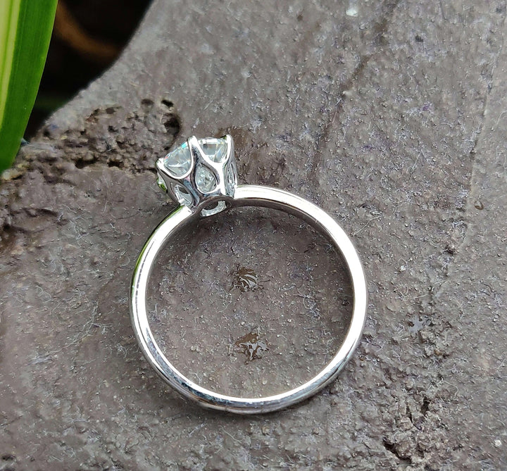 Moissanite Ring - Elegant Round Brilliant Solitaire Engagement Ring