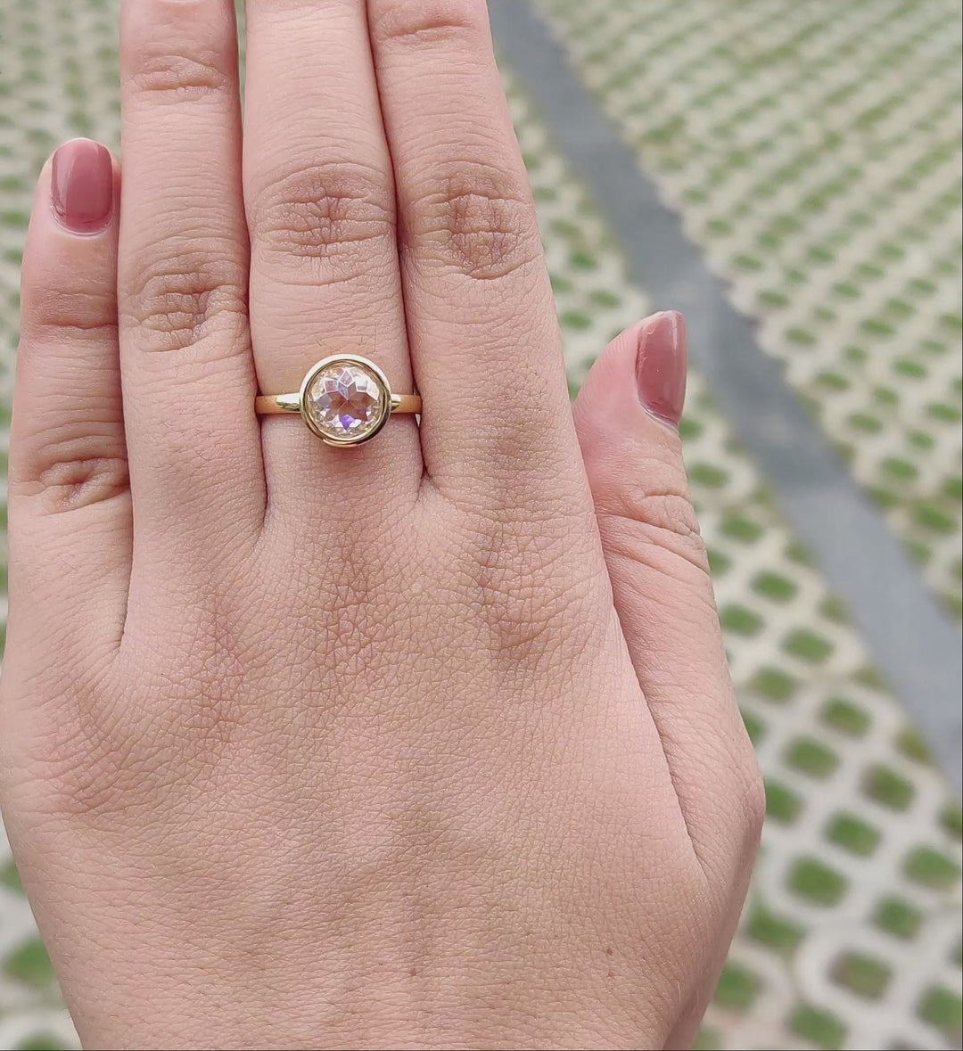 Moissanite Ring - Bezel Set Engagement Ring for Timeless Elegance