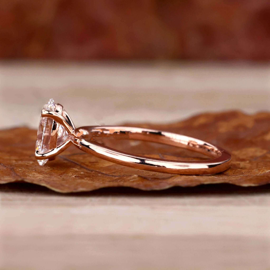 Lab Grown Diamond - Elegant Oval Cut Solitaire Engagement Ring