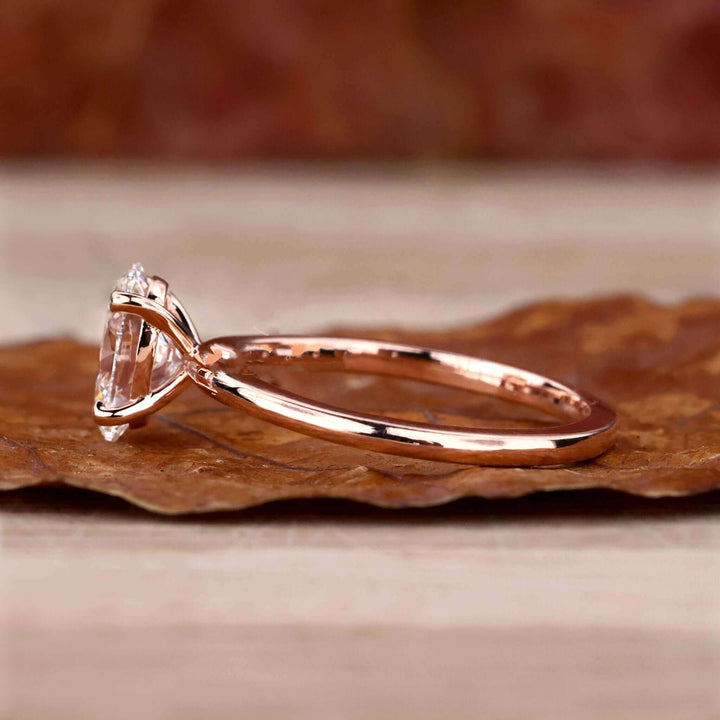 Lab Grown Diamond - Elegant Oval Cut Solitaire Engagement Ring