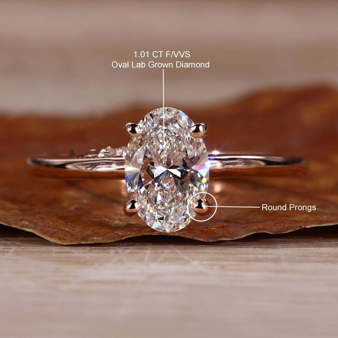 Lab Grown Diamond - Elegant Oval Cut Solitaire Engagement Ring
