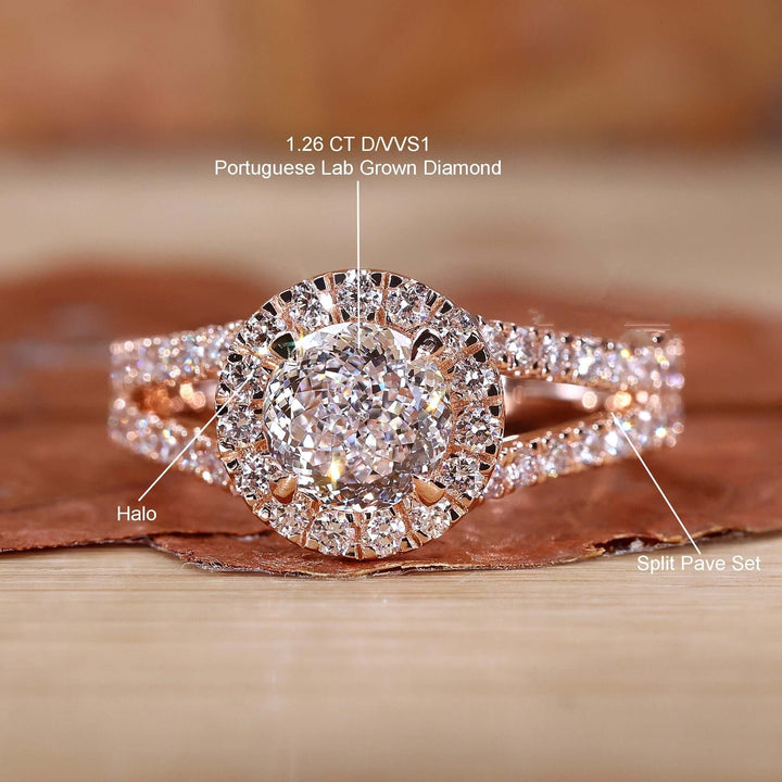 Lab Grown Diamond - Stunning Eco-Friendly Halo Engagement Rings