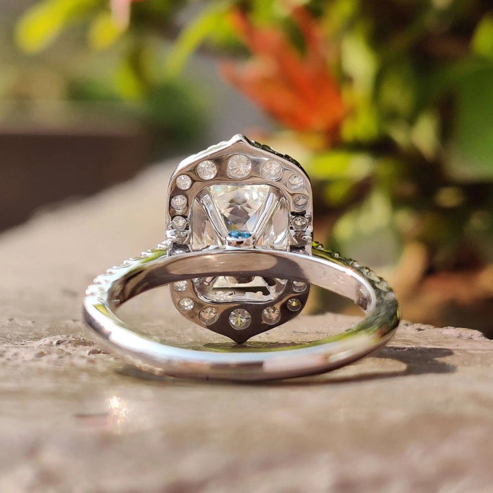 Vintage Inspired Moissanite Engagement Ring