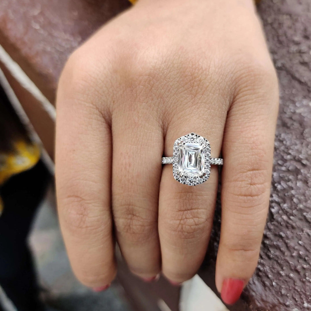 Vintage Inspired Moissanite Engagement Ring