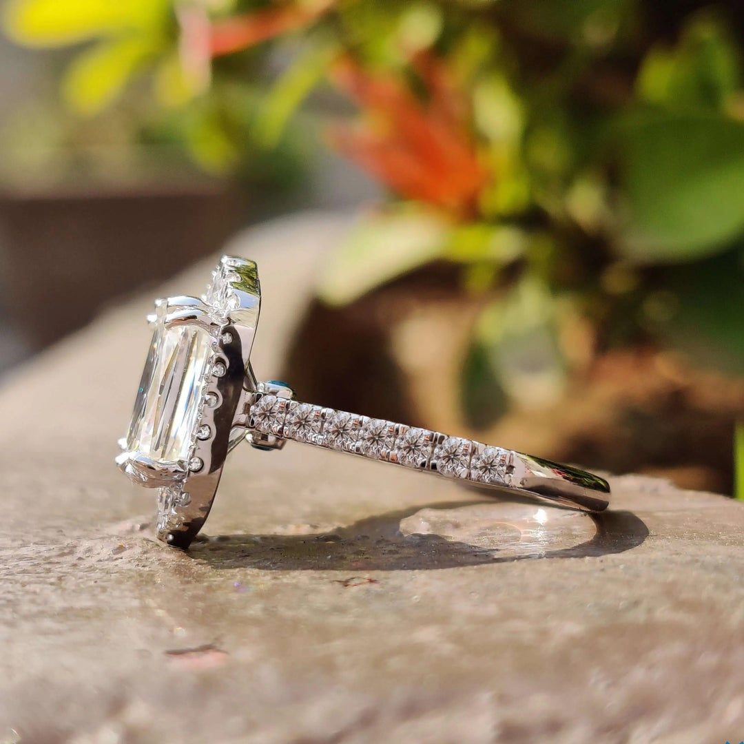 Vintage Inspired Moissanite Engagement Ring