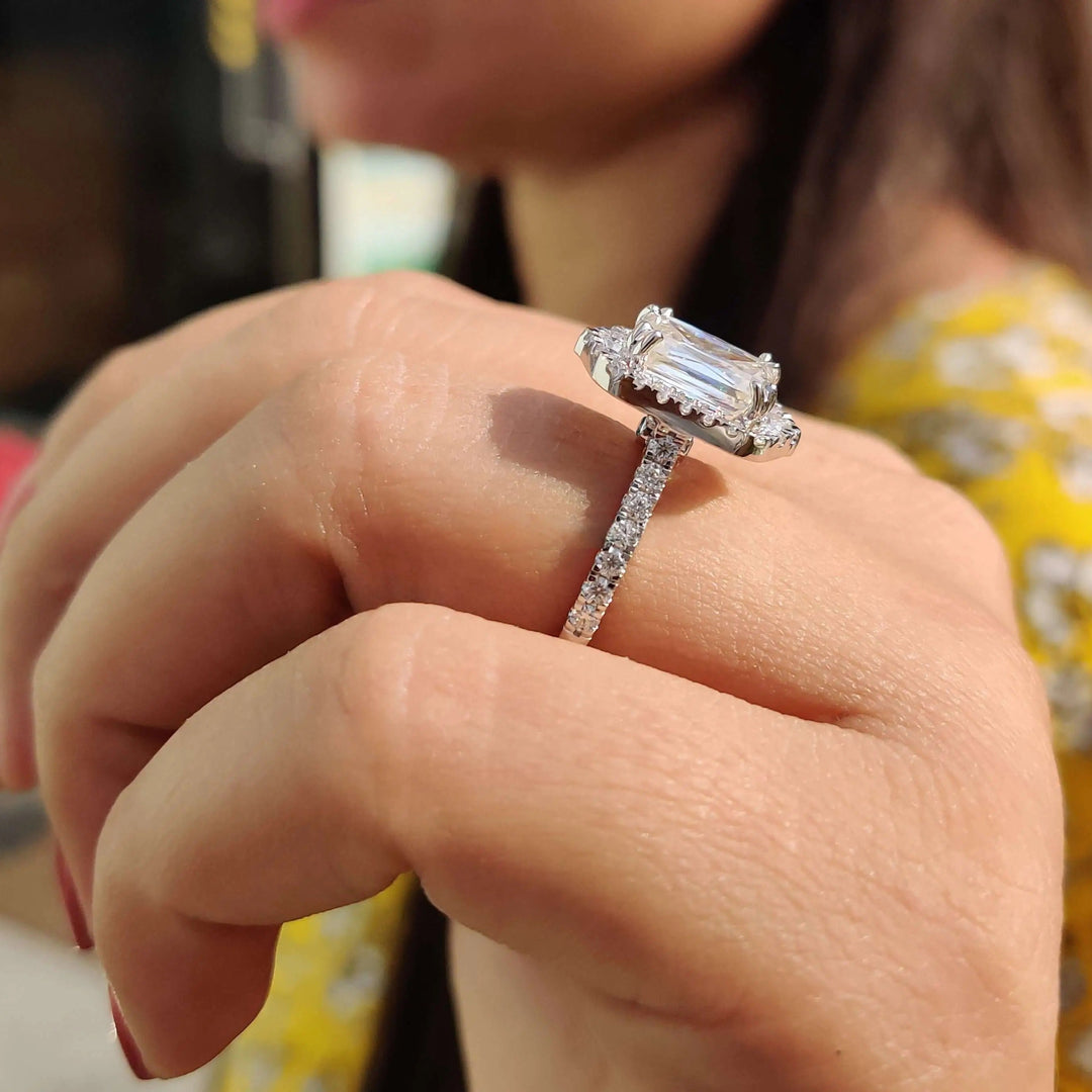 Vintage Inspired Moissanite Engagement Ring