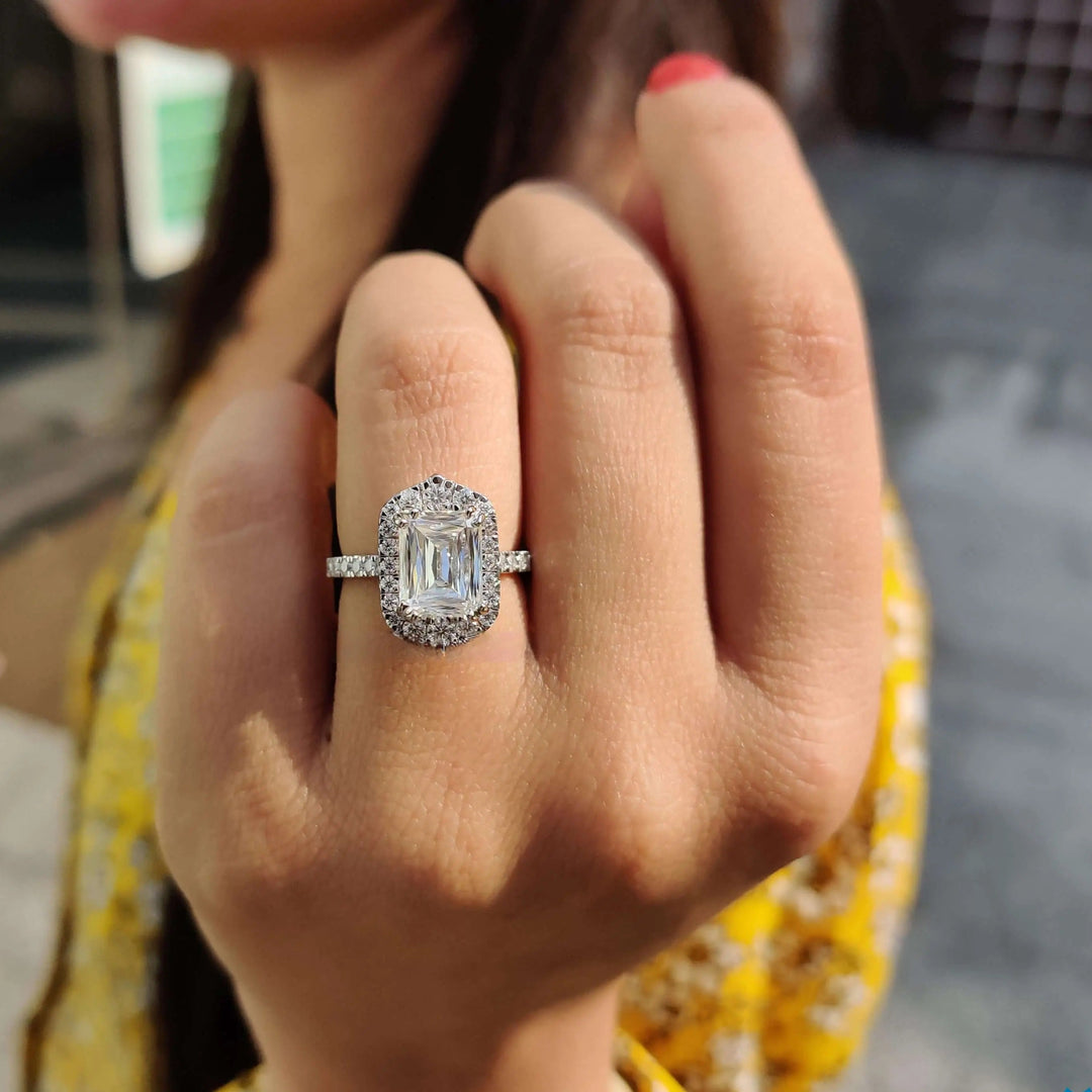 Vintage Inspired Moissanite Engagement Ring