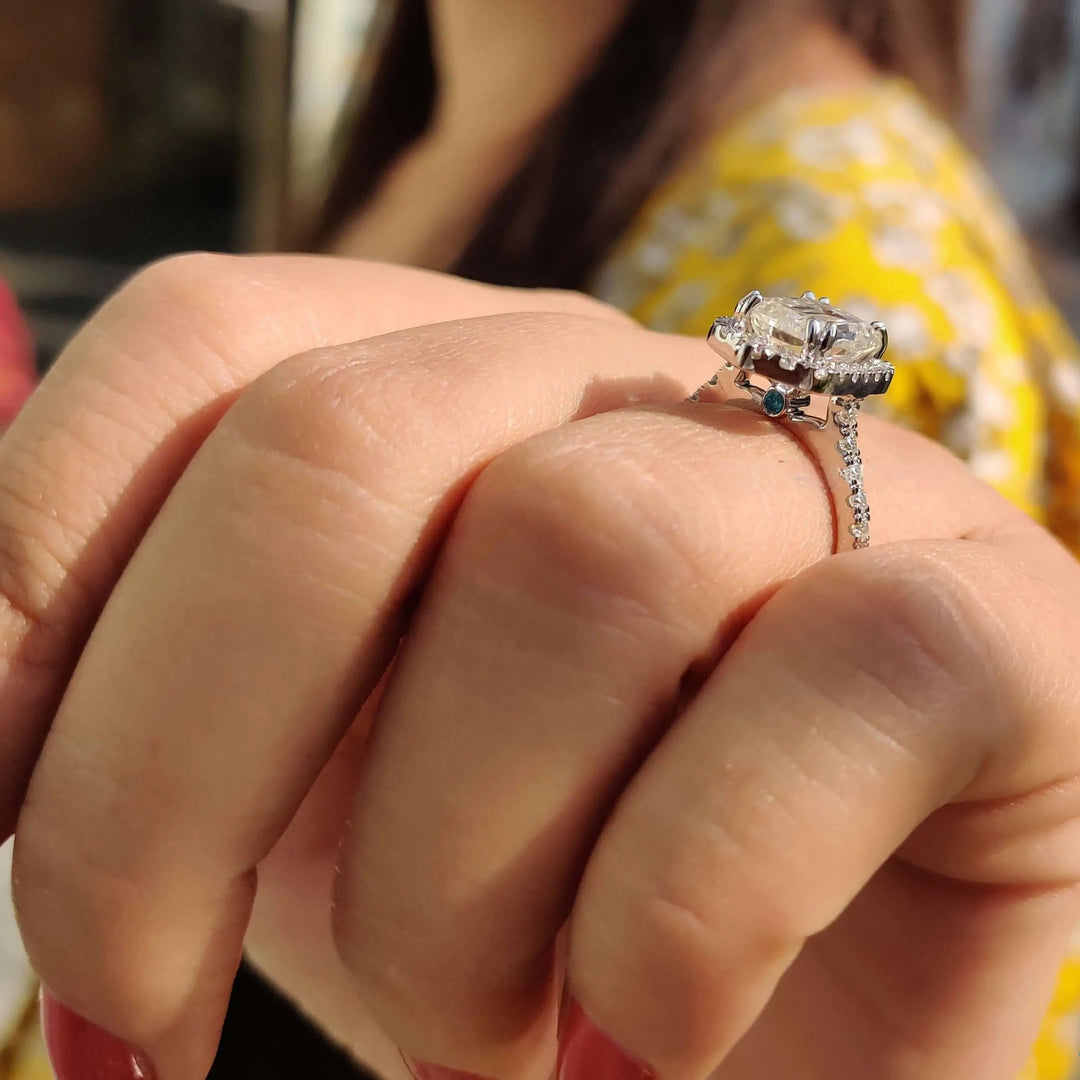 Vintage Inspired Moissanite Engagement Ring